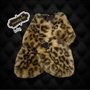 Mud Pie Baby Leopard Print Faux Fur Wrap Collar